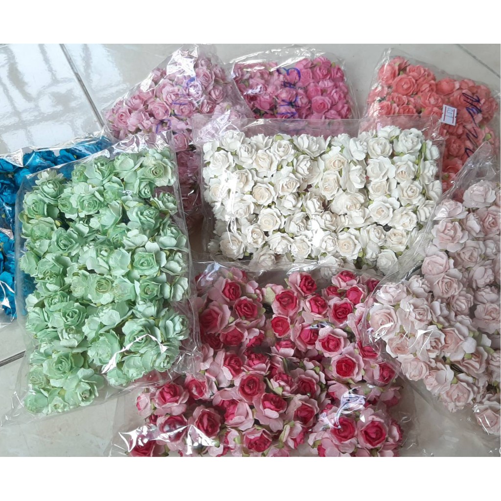 20-ดอก-rs250-ดอกไม้กระดาษสา-ดอกกุหลาบ-ดอกไม้กระดาษ-20-25-มม-paper-flower-rose-flower-20-25-mm