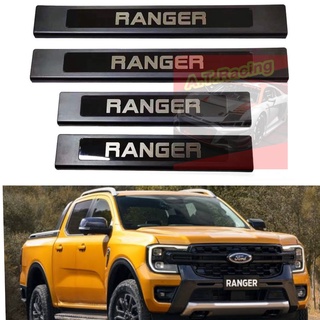Ranger ชายบันไดพลาสติกสีดำ Ford Ranger NextGen 4 ประตู อุปกรณ์แต่งรถฟอร์ด เรนเจอร์ ปี 12-21ใส่ได้ Ford Ranger ชุบ+ดำ