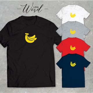 Little Word เสื้อยืดคอกลมแขนสั้นพิมพ์ลาย Banana สไตล์มินิมอล ทรงUnisex