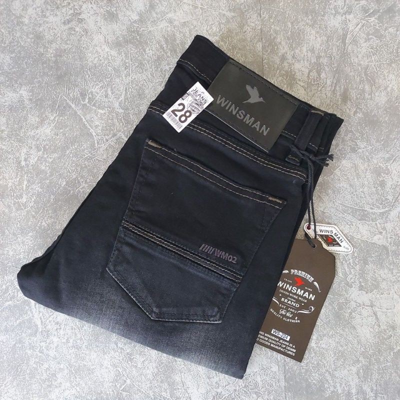 ภาพหน้าปกสินค้ากางเกงยีนส์ขาเดฟสกินนี่สีดำฟอก WS-224