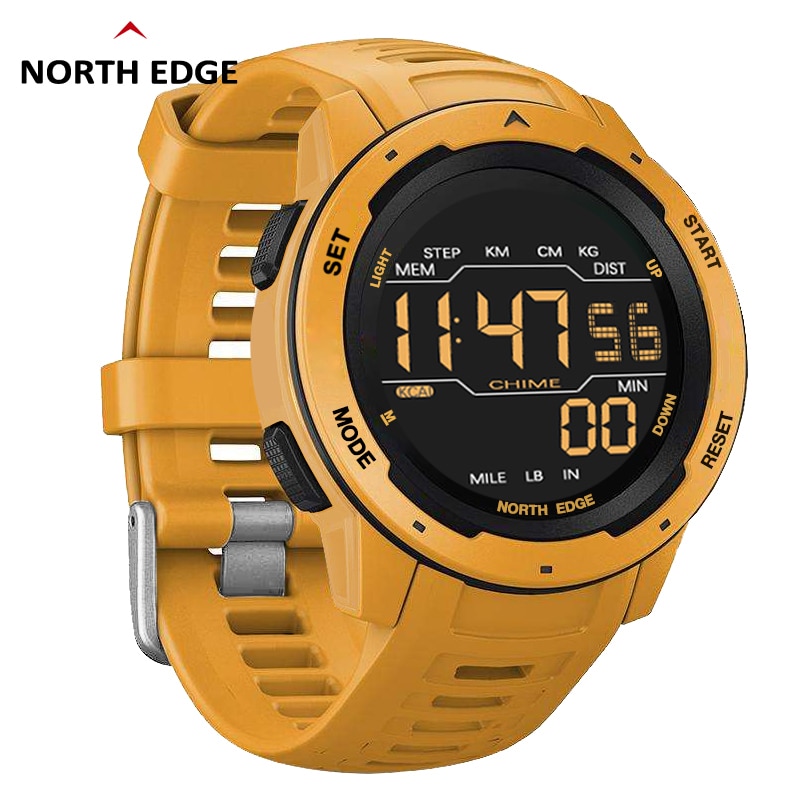 ภาพหน้าปกสินค้าNorth edge marsนาฬิกาดิจิตอลนาฬิกาผู้ชายกีฬานาฬิกากันน้ำ 50M Pedometer แคลอรี่นาฬิกาจับเวลา ของขวัญวันเกิด