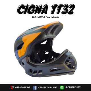 หมวกกันกระเเทก ซิกน่า เต็มใบแบบถอดได้ NEW-FullFace Helmet TT-32 blue/orange