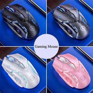 Pink 3200DPI เมาส์เกมมิ่งมีสาย USB RGB มีไฟ Led 7 สี สําหรับแล็ปท็อป PC RGB