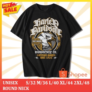 FullyShop เสื้อยืดคอกลมสกรีนลาย EAGLE Harley Davidson