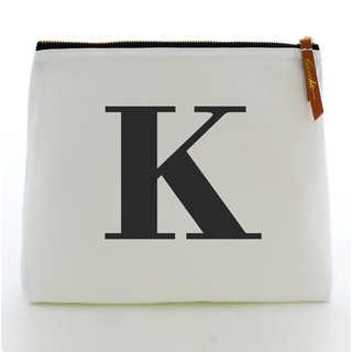 กระเป๋า ALPHABET MAKEUP BAGS LARGE WHITE “K”