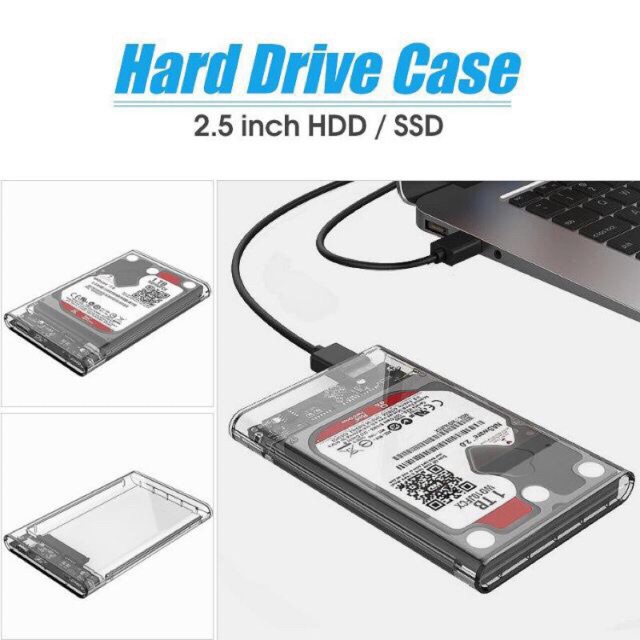 ภาพหน้าปกสินค้ากล่องHard disk 2.5 แบบใส USB 3.0 ใส่ HDD Notebook และ SSD จากร้าน kwanruthai1 บน Shopee