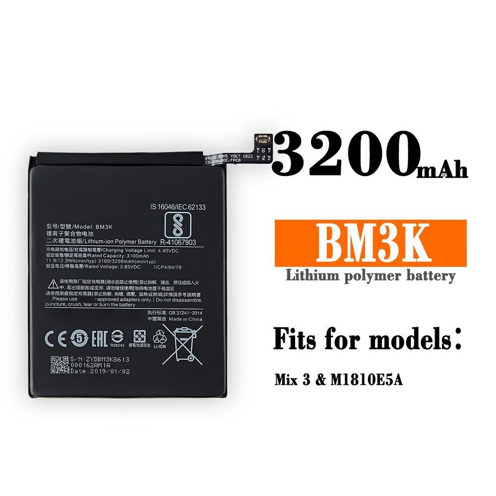 แบตเตอรี่ Xiaomi Mi Mix 3 Mix3 (BM3K) 3200mAh แบต Xiaomi Mi Mix 3 ...