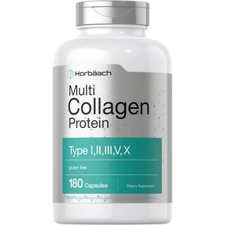 สินค้า Horbaach Multi Collagen Protein 2000 mg 180 capsules มัลติคอลลาเจน Hydrolyzed Collagen บำรุงผม ผิว เล็บ ลดริ้วรอย