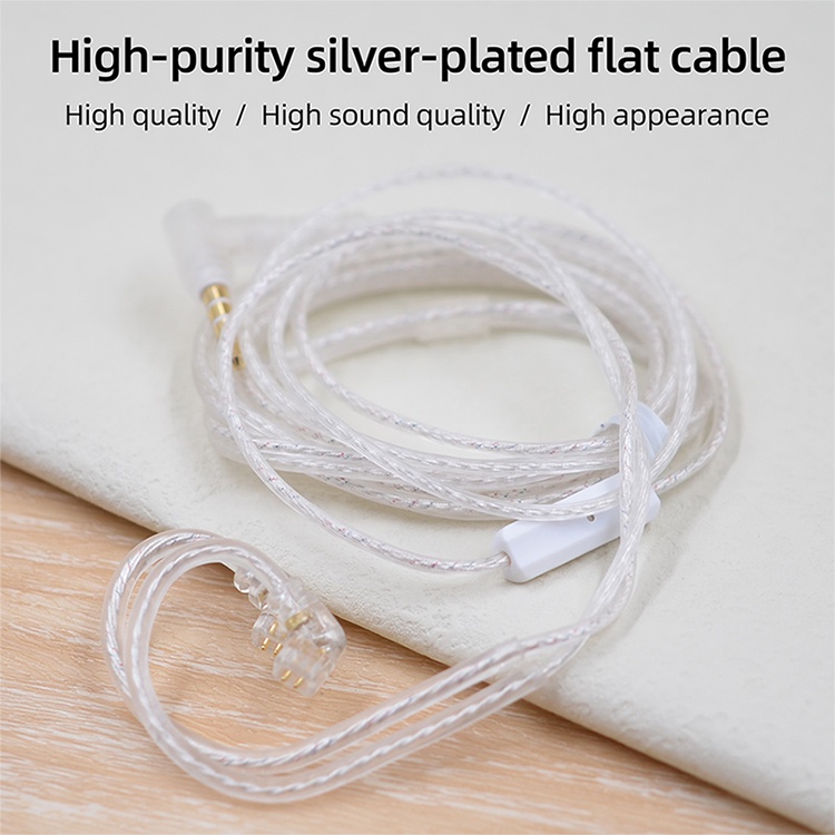 ภาพหน้าปกสินค้าKZ Wire dual-parallel silver-plated upgrade Cable 0.75MM C pin HIFI fever earphone with wheat replacement wire