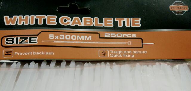 เคเบิ้ลไทร์-cable-tie-nylon-ไนลอน-สายรัด-สีขาว-12-แพ็ค250ชิ้น-มาตรฐาน-iso9001-2000