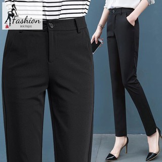 กางเกงผู้หญิงฤดูใบไม้ผลิ/ฤดูร้อน 2020 กางเกงทำงานใหม่เท้าเล็กสีดำกางเกงสูทมืออาชีพขนาดใหญ่สีดำเวอร์ชั่นเกาหลีกางเกงตรง