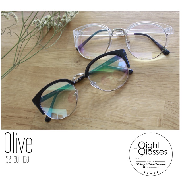 olive-กรอบแว่นตาวินเทจ