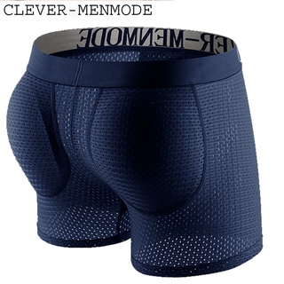【CLEVER-MENMODE】กางเกงบ็อกเซอร์ ผ้าตาข่าย แบบบาง ยกสะโพก สําหรับผู้ชาย