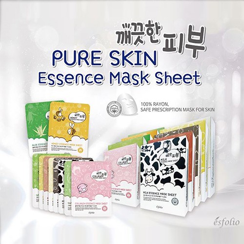 พร้อมส่ง-มาส์กสูตร-สมุนไพรผสมโสมแดง-แบรนด์-esfolio-pure-skin-herb-essence-mask-sheet-25-ml