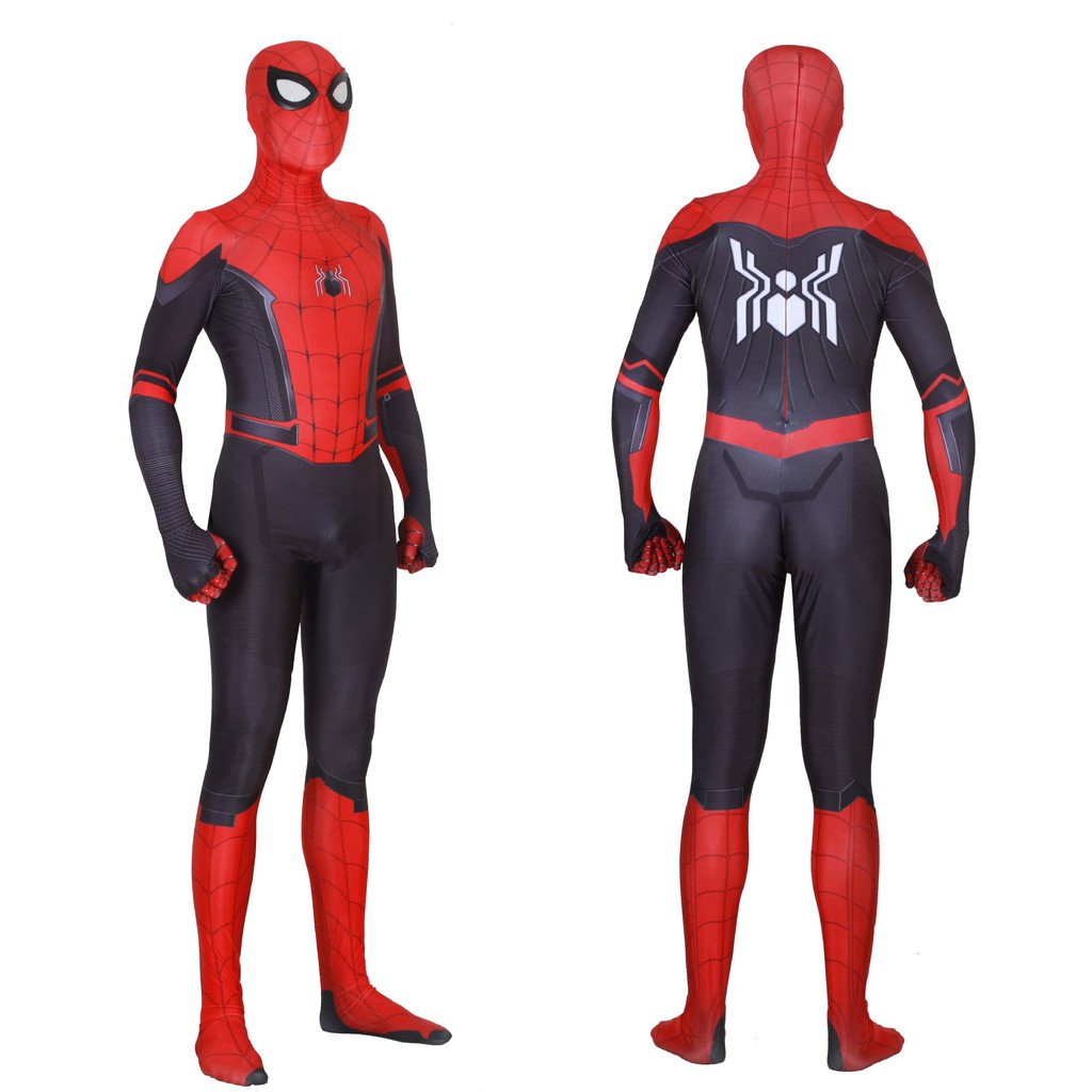 รูปภาพสินค้าแรกของชุดจั๊มสูทคอสเพลย์ Spider Man Far From Home Peter Parker Zentai Spiderman Superhero สําหรับทุกเพศ