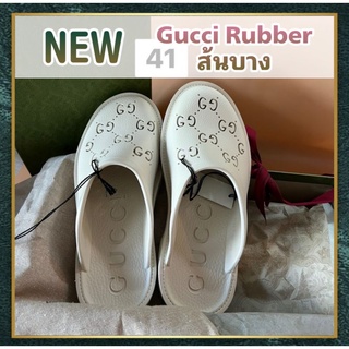 [สอบถามก่อนกดซื้อ]​ แท้​ 💯 New Gucci​ Rubber​ shoes ส้นบาง