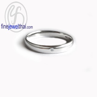 Finejewelthai แหวนเพชร-แหวนเงินแท้ 925-เพชรสังเคราะห์-แหวนหมั้น-แหวนแต่งงาน-Diamond CZ-Silver-Wedding Ring - R3068CZ