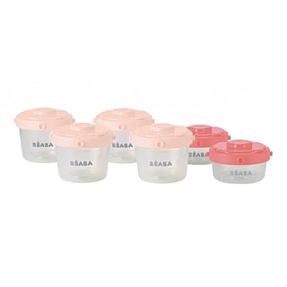 Diet products FOOD CONTAINER SET BEABA 60ML/120ML PINK 6PCS Mother and child products Home use ผลิตภัณฑ์การทานอาหาร ชุดก