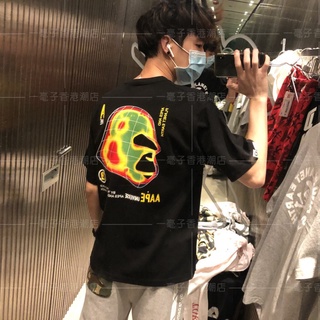 Chaodian AAPE 20สวมใส่ชายฤดูร้อนเสื่ออินฟราเรดApe-Man Letterพิมพ์เสื้อยืดแขนสั้น