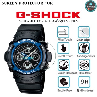 Casio G-Shock AW-591 Series 9H ฝาครอบป้องกันหน้าจอนาฬิกา AW591 กระจกนิรภัยแข็ง ป้องกันรอยขีดข่วน