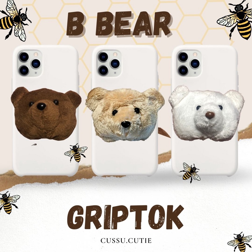 griptok-หมีนุ่มนิ่ม-ที่ติดหลังโทรศัพท์-ที่วางโทรศัพท์-กริ๊บต็อก-griptok-ตุ๊กตาหมี