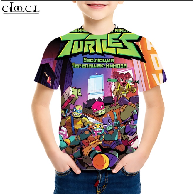 cloocl-เสื้อยืดแขนสั้น-พิมพ์ลายการ์ตูนเต่านินจา-สําหรับวัยรุ่น-ทุกเพศ