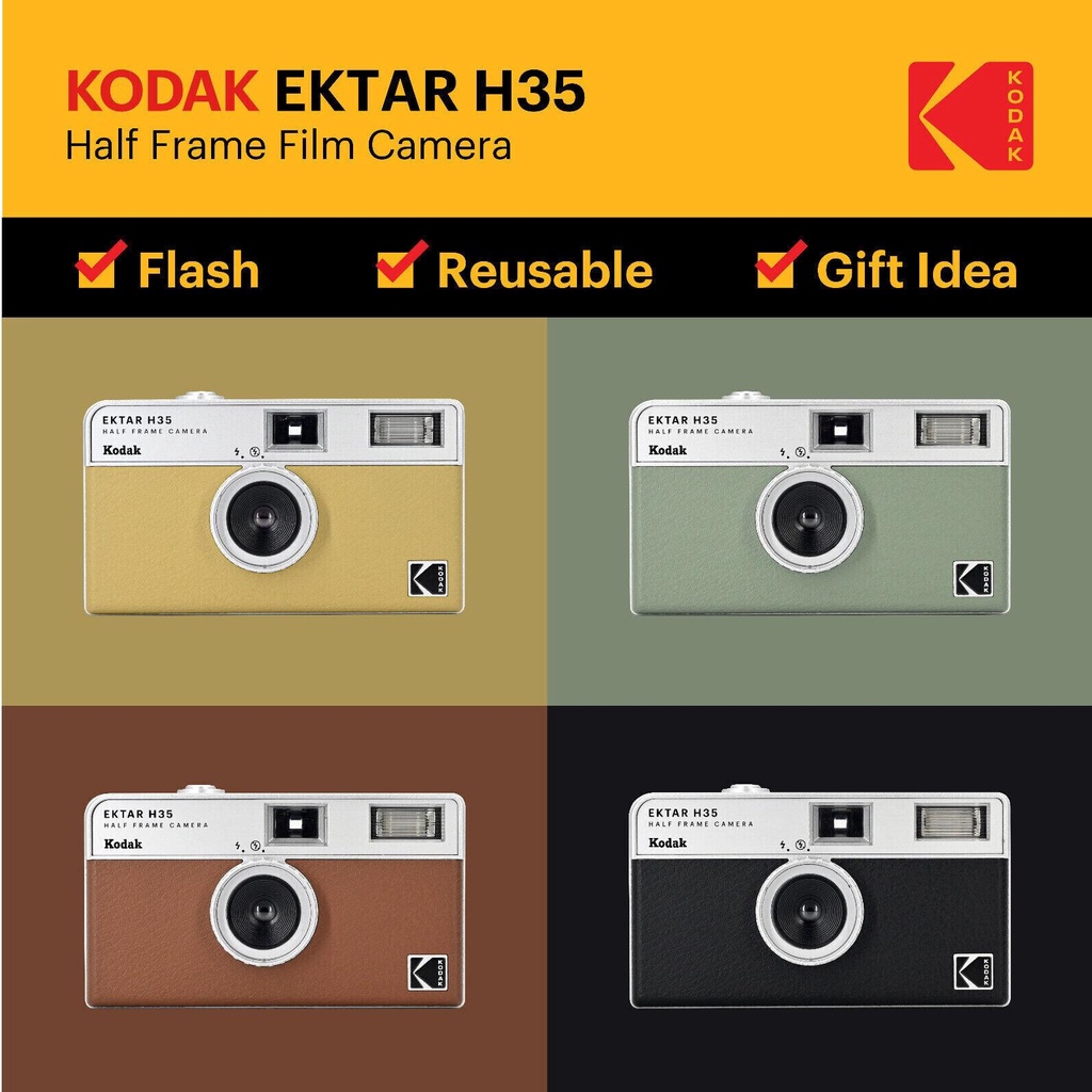 ภาพหน้าปกสินค้ากล้องฟิล์ม KODAK EKTAR H35 Half Frame Film Camera
