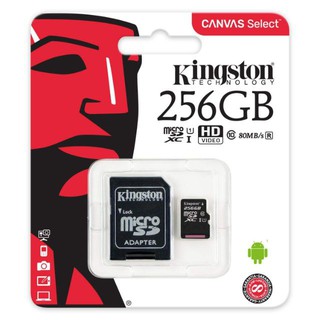 การ์ดหน่วยความจำคิงส์ตัน Kingston Micro SD card Memory Card 256GB กล้อง/ โทรศัพท์มือถือ