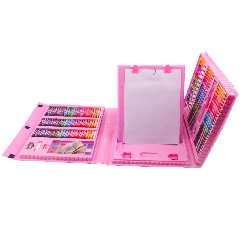 ชุดระบายสี-เซทใหญ่-208-ชิ้น-อุปกรณ์ระบายสี-ชุดวาดภาพระบายสี-วาดเขียน-อุปกรณ์วาดรูป-ดินสอสี-สีไม้-สีเทียน-วาดภาพ