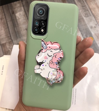 Ready เคสโทรศัพท์ For Xiaomi 10T Pro / Mi 10T Case with Cute Cartoon Pink Horse Water Bracket Softcase Skin Feeling TPU Silicone Phone Cover เคส For Xiaomi10T Mi 10TPro