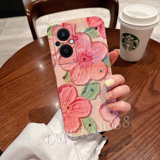 เคสโทรศัพท์มือถือ OPPO A96 A95 A76 A55 A16 Reno 7 6 7Z 6Z 5G 4G Shiny Bling Smartphone Case TPU Soft Purple Pink Flower Phone Cell Casing Girl Reno7 Reno6 Z OPPOA96 Back Cover