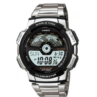 Casio Standard นาฬิกาข้อมือผู้ชาย สายสแตนเลส รุ่น AE-1100WD-1AVDF -
สีเงิน/ดำ