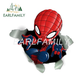 Earlfamily สติ๊กเกอร์ลาย Spiderman กันน้ําสําหรับติดตกแต่งรถยนต์