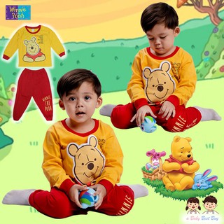 ชุดนอนเด็ก Disney Winnie The Pooh เสื้อแขนยาว กางเกงขายาว สุดเท่ห์ ลิขสิทธิ์แท้ (สำหรับเด็กอายุ 3-8 ปี )