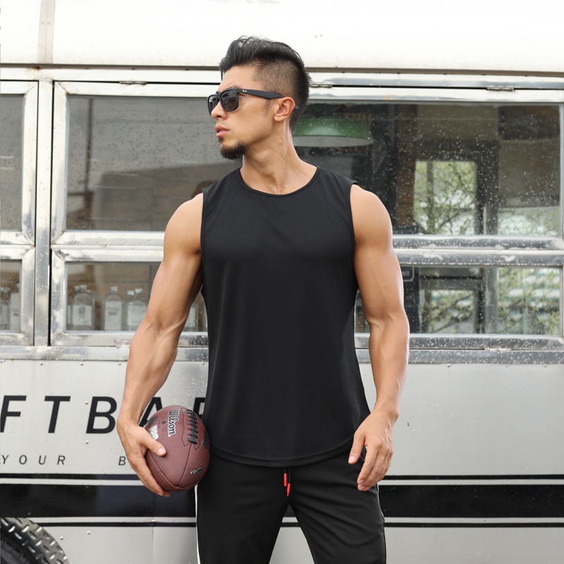 เสื้อกล้ามผู้ชาย-mens-sports-solid-vest-training-quick-drying-breathable-sleeveless-tank-top