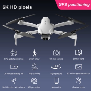 ภาพขนาดย่อของภาพหน้าปกสินค้า2022 NEW F10 Drone GPS 4K HD 5G WiFi Live Video FPV Quadrotor Flight 25 Minutes RC Distance 2000m Drone จากร้าน kala_mall บน Shopee ภาพที่ 2
