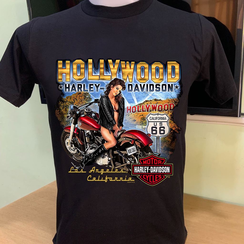 เครื่องแต่งกาย-ผู้ชาย-เสื้อยืด-ผู้หญิง-แขนสั้น-harley-harley-davidson-ป้าย-harley-cotton