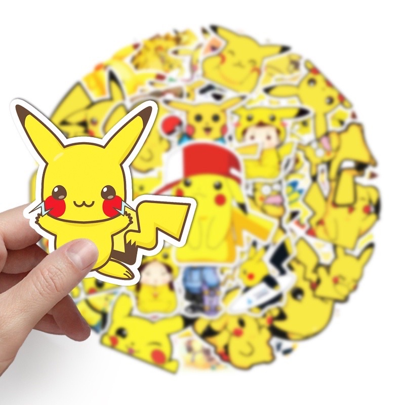 สติ๊กเกอร์-pikachu-229-pok-mon-50ชิ้น-โปเกม่อน-pokemon-โปรเกมอน-go-ปิกกาจู-พิคาชู-ปี-ปีก-กา-จู-โก-โป-เก-มอน-ม่อน-โปเก