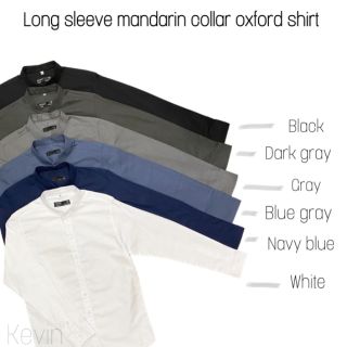 สินค้า เสื้อคอจีนแขนยาว M-XXXL Long sleeved mandarin collar oxford​ shirt​