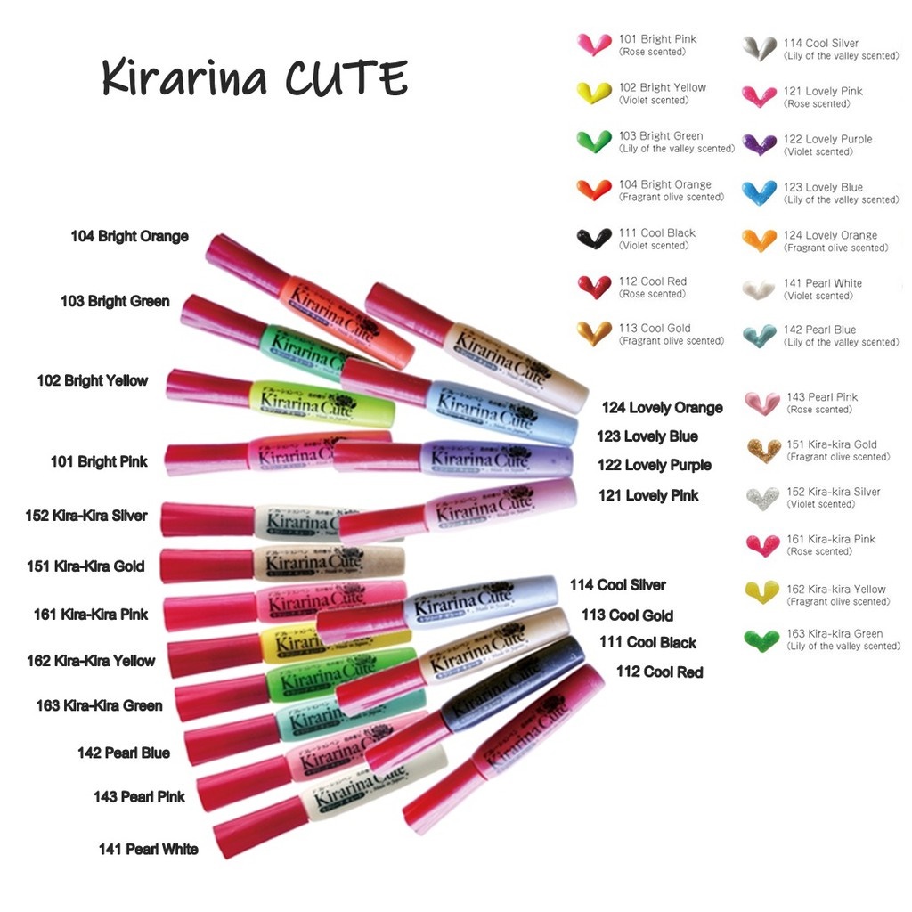 ปากกาสี-คิรารินา-คิวท์-ปากกาเจล-kirarina-cute-ปากกาเขียนผ้า-ปากกาเขียนพลาสติก-ปากกาเขียนแก้ว-ปากกาเขียนเซรามิก