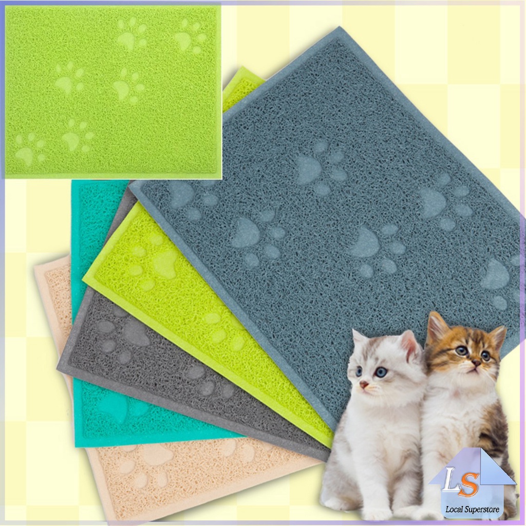 ภาพหน้าปกสินค้าแผ่นรองครอกแมว แผ่นดักทรายแมว แบบเหลี่ยมแผ่นเจียรสัตว์เลี้ยง ที่รั่วซึมแผ่นรองครอกแมว Cat litter mat