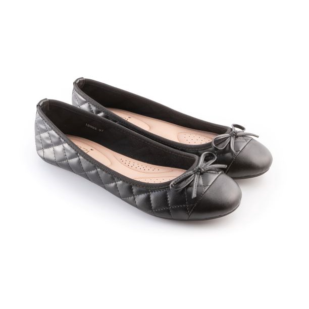 ภาพสินค้ารองเท้าหุ้มส้นส้นแบน รองเท้าบัลเลต์ รองเท้าทำงาน รองเท้าออฟฟิศ Ballet shoes, Flat shoes, ผู้หญิง สีดำ 321 FIOZZI จากร้าน fiozzi บน Shopee ภาพที่ 2