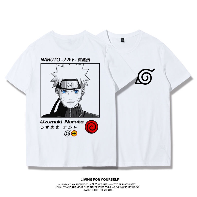 เสื้อยืดสีขาวเสื้อยืดแขนสั้น-ผ้าฝ้ายแท้-พิมพ์ลาย-naruto-uchiha-sasuke-itachi-kakashi-ทรงหลวม-สําหรับผู้ชายs-4xl