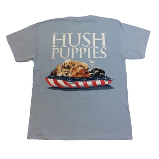 เสื้อยืดพิมพ์ลายแฟชั่น HUSH PUPPIES เสื้อยืด ลายลูกสุนัขอเมริกัน Fido Youth Hush น่ารัก (1)