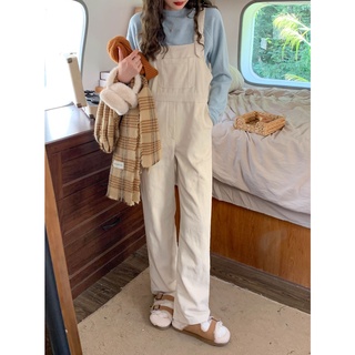 chuuchop_พร้อมส่ง(C7904)🧸✨🥣Pudding bib pants ชุดเอี๊ยมกางเกง ผ้าลูกฟูก มี2สี