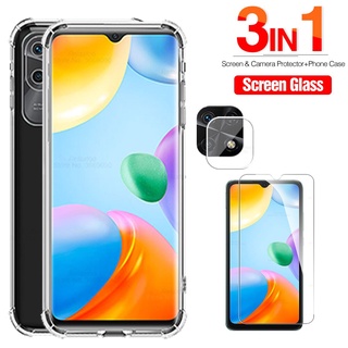 3in1 Anti-Fall Clear Silicon Phone Cover For xiaomi redmi 10c Protect Glass redmy 10c 10 c c10 6.7 inches Camera Film redmy 10c