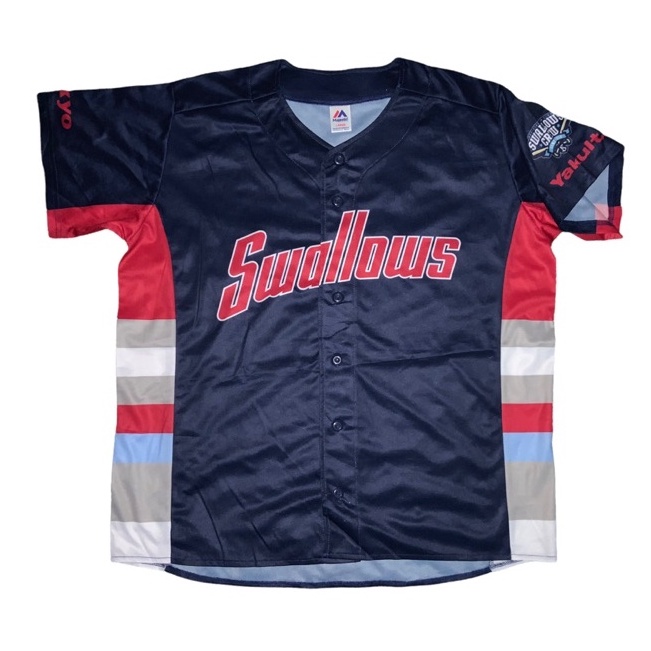 เสื้อเบสบอล-swallows-majestics-size-s-m-l-xl