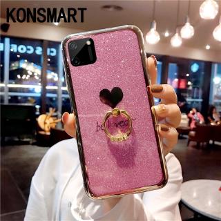 เคสโทรศัพท์ Realme C11 Casing Cover Bling Glitter Be Loved Silicone Realme C11 Softcase With Ring Holder Case เรียวมี C11