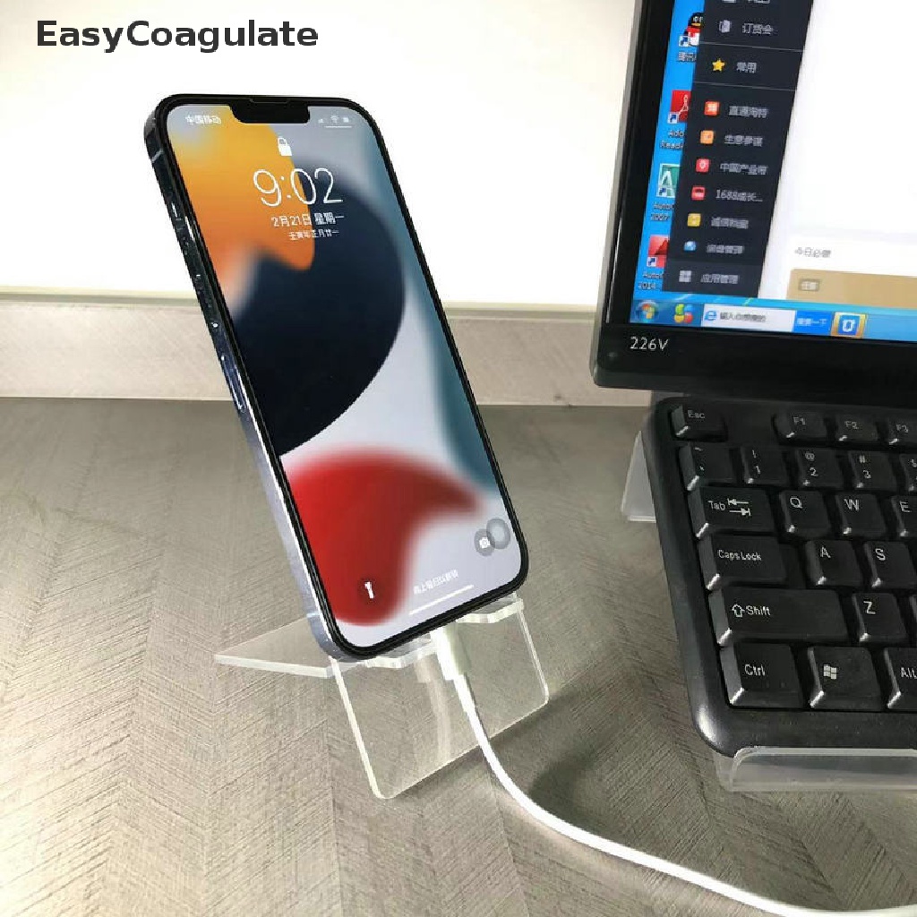 Eas Transparent Cell Phone Holder Acrylic Display Stand Clear Phone
