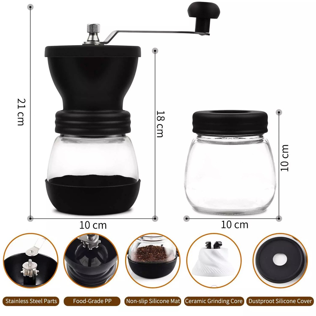 coffee-bean-grinder-เครื่องบดเมล็ดกาแฟเครื่องบดกาแฟย้อนยุคปรับความละเอียดได้-ฟรีกล่องกาแฟ